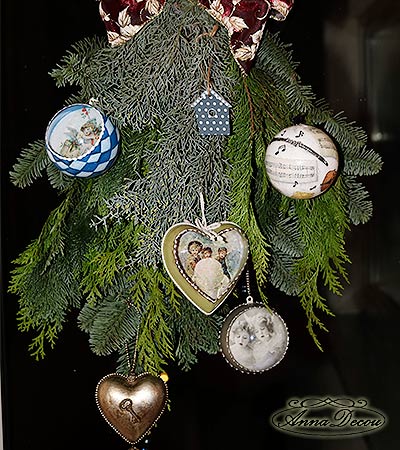 AnnaDecou handmade Christmas decorations, Serviettentechnik weihnachtsdeko selber machen